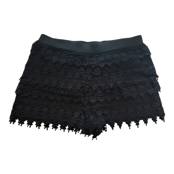 Express Pants - Express Women's Shorts Black Lace Crochet Boho Floral Textured Medium